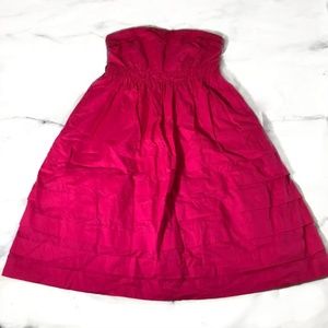 Anthropologie Maeve Hot Pink Strapless Dress